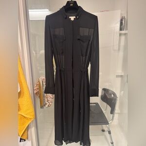 H&M Trend Black Sheer Long Sleeve Kimono/Gown/Duster